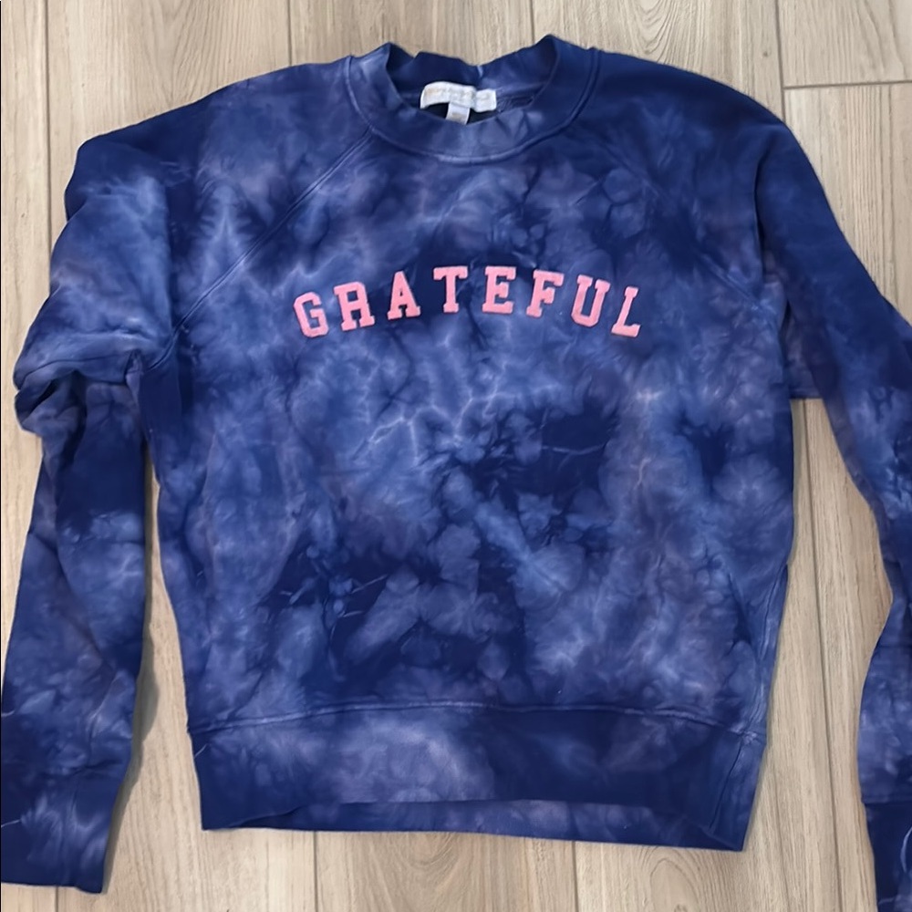 Spiritual Gangster Blue and Pink Crewneck Sweater Grateful Design
